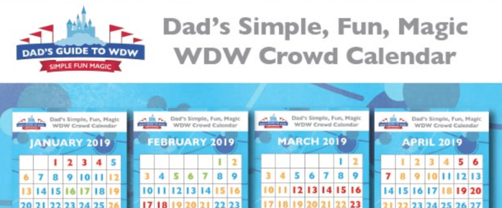 Disney World Crowd Calendar from Dad's Guide to WDW