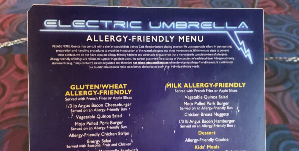 Dining At Disney World with Food Allergies 2