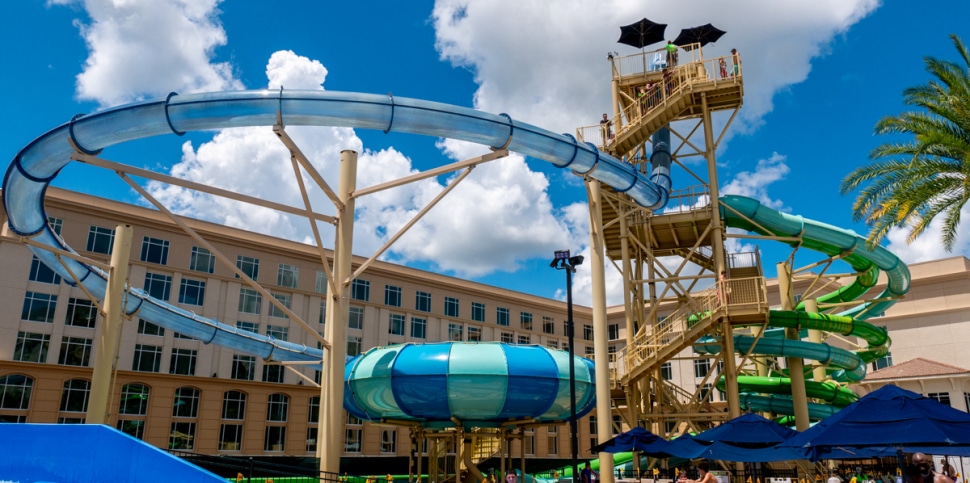 Gaylord Palms Orlando Water Slide Tower known as Big Cypress