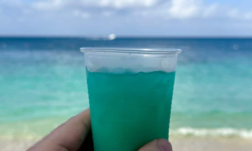 Cocktail on a Caribbean beach where drinking age is 18