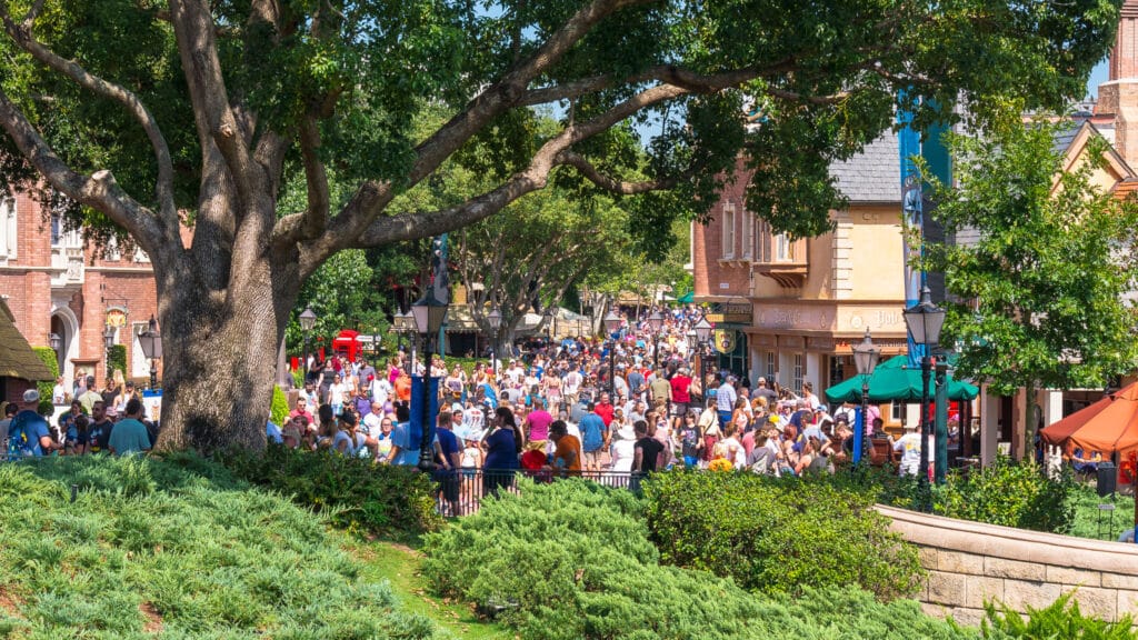 Epcot with large crowds